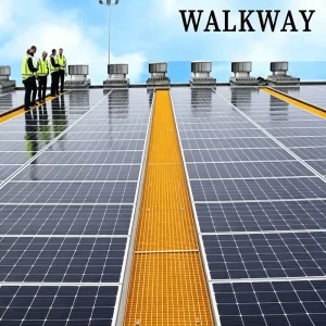 Mingchi anti-slip FRP grating walkway installed on solar panel roof