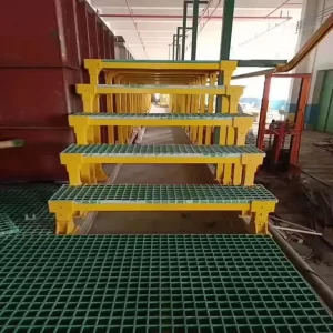 slip-proof mingchi frp stairs around water distribution pipes