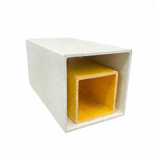 FRP Square Tube, light grey textured fiberglass composite hollow structural rectangular profile