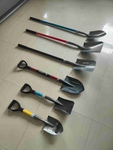 Desert and Starfish brand camping survival shovels in round and square head designs