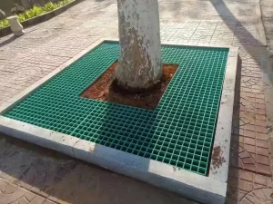 Pultruded FRP Tree Grating Grid, lightweight corrosion resistant fiberglass tree pool cover for municipal road greening projects