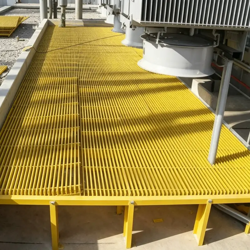 Mingchi corrosion-resistant pultruded FRP grating for industrial chemical plant platforms