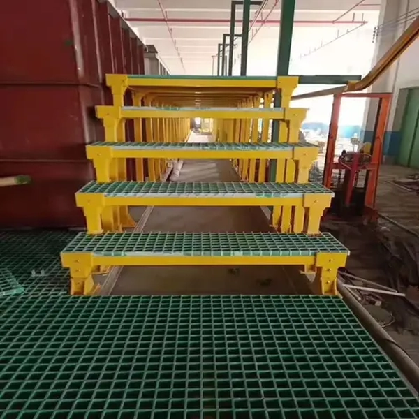 slip-proof mingchi frp stairs around water distribution pipes