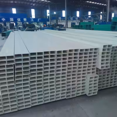 FRP Fiberglass Purlin warehouse stock, bulk pultruded fiberglass purlins in multiple colors, high strength & maintenance-free for industrial roofing projects - Mingchi FRP