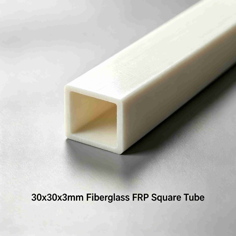 Heavy Duty 30x30x3mm FRP Square Tube, Non-conductive Anti-corrosion Pultruded Fiberglass Hollow Structural Pipe