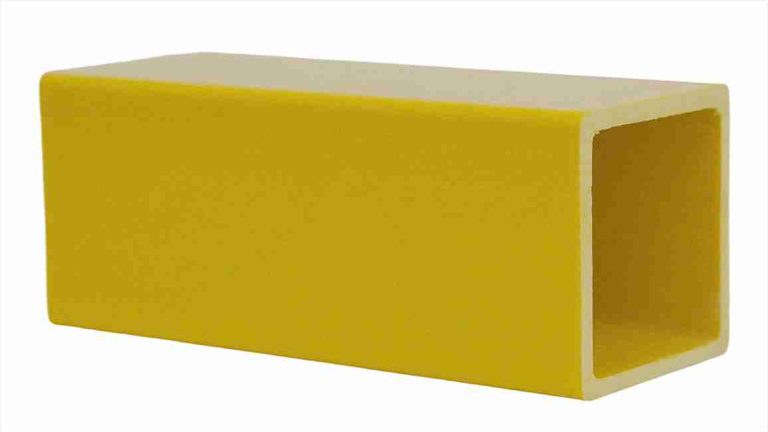 Yellow FRP Square Tube, corrosion-resistant high-strength fiberglass composite hollow rectangular structural pipe