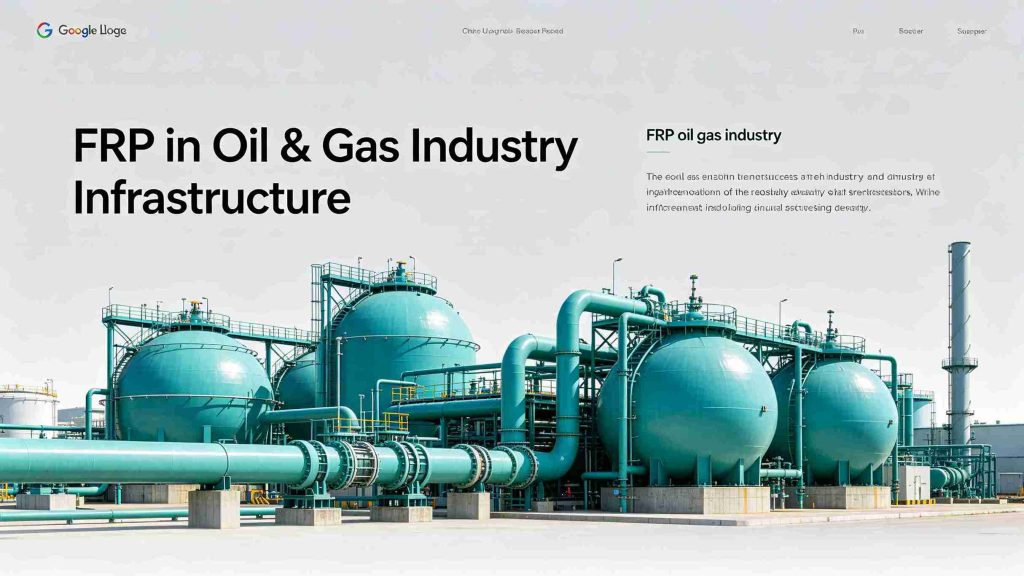 FRP pipes and equipment used in oil and gas industry infrastructure projects