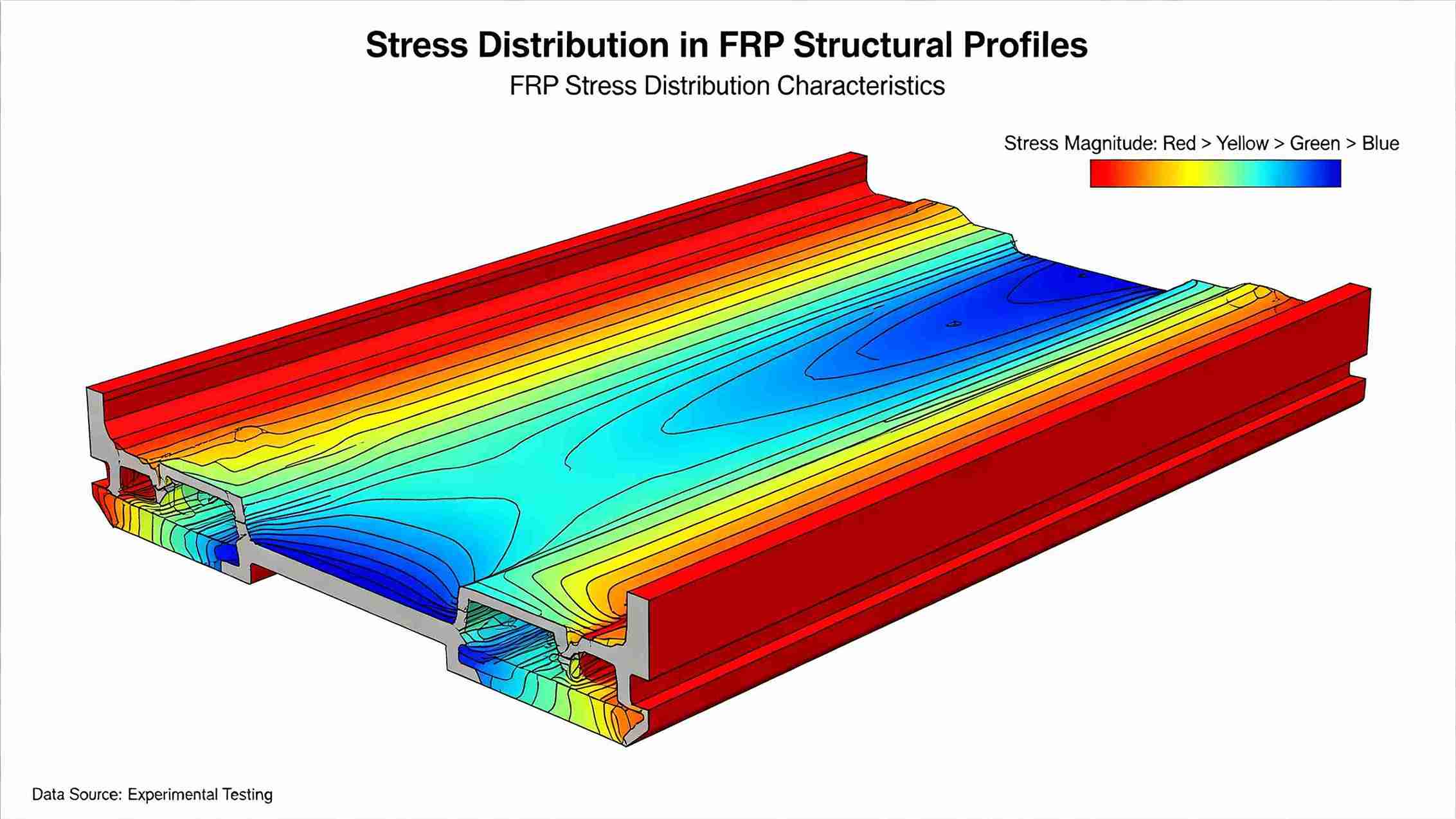 Stress distribution characteristics and structural stability of FRP composite profiles