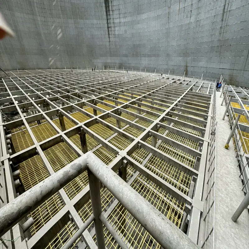 High-strength yellow FRP grating plate, anti-corrosion fiberglass grating for sewage tank and offshore applications