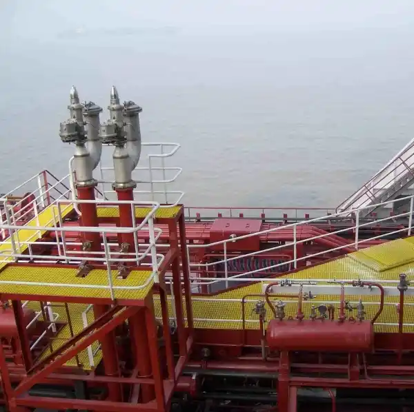 FRP grating platform and handrail system for an offshore facility