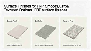 Surface Finishes for FRP, smooth grit and textured surface options of fiberglass composite profiles