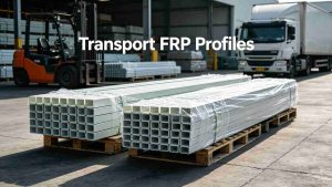 Safe transportation guide for FRP profiles, bulk fiberglass composite material profiles loading and logistics shipping operation in warehouse