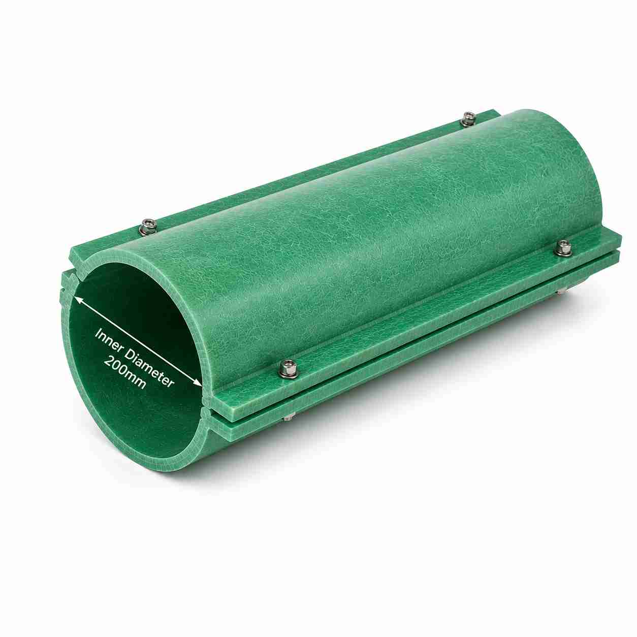 Green Pultruded FRP Split Tube, Corrosion Resistant Fiberglass Half Pipe for Cable Protection