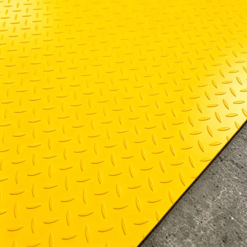 Bright yellow anti-slip FRP diamond plate for industrial walkway flooring