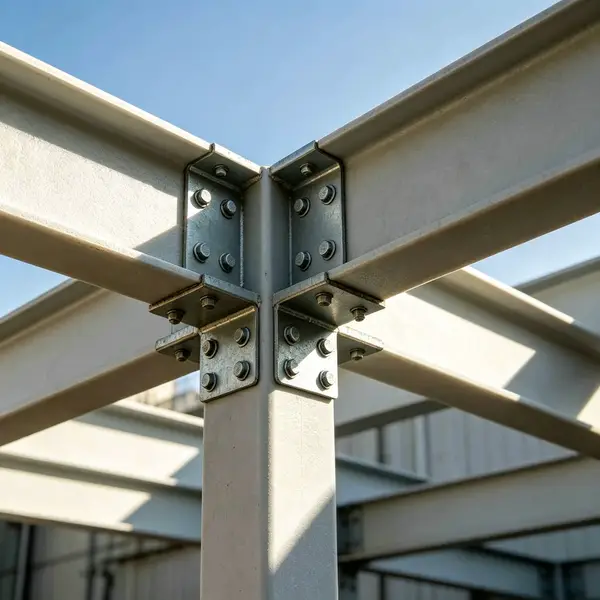 FRP structural frame connection, pultruded fiberglass guardrail support system with bolted joints for industrial applications