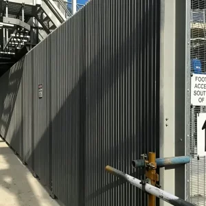 ALT="Anti-corrosion FRP vertical rib wall panel for industrial site enclosure Australia engineering project"