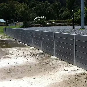 Weather resistant FRP composite sleeper retaining wall, fiberglass landscaping edging fence for residential yard drainage