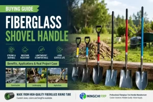Fiberglass shovel handles for construction, landscaping, and agricultural applications featured in a fiberglass shovel handle buying guide