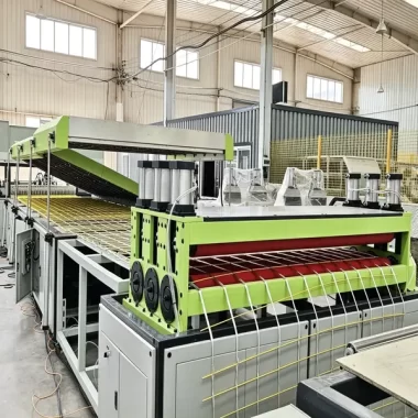 GFRP rebar mesh weaving production line in factory workshop