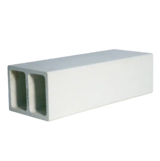 White pultruded FRP rectangular tube with internal reinforcement