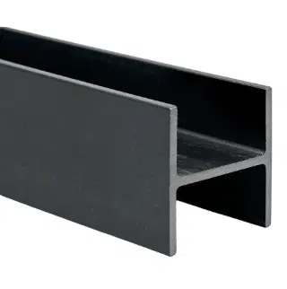 Black pultruded FRP I-beam structural profile