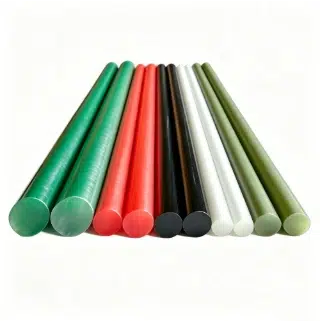 Multicolored pultruded FRP solid round rods