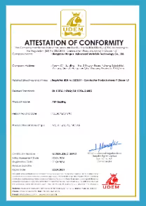 Mingchi attestation of conformity certificate