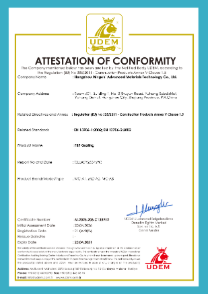 Mingchi attestation of conformity certificate