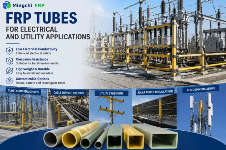 Mingchi FRP round, square and rectangular tubes for electrical substations, cable supports, utility crossarms and solar installations