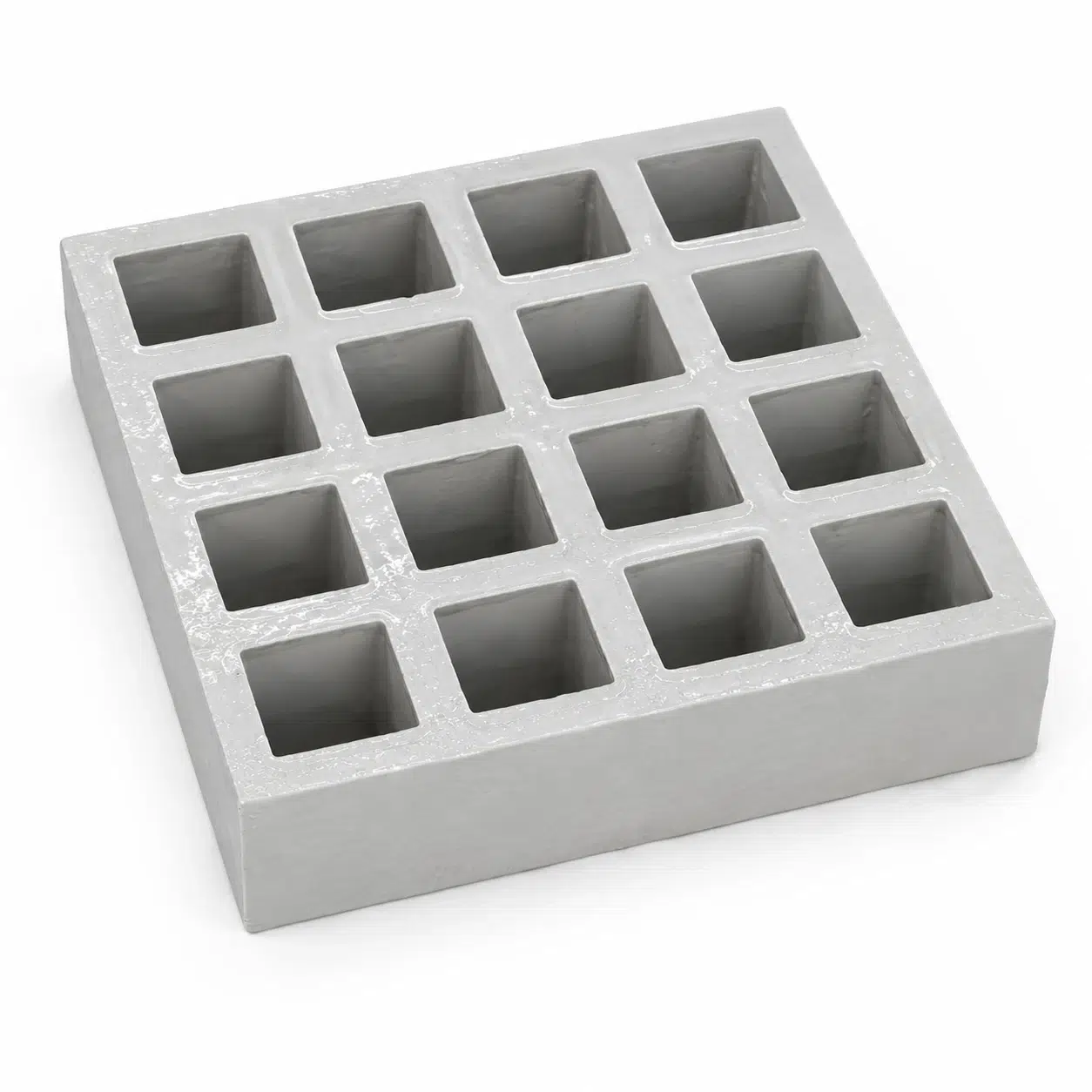 Gray heavy-duty FRP grating with square mesh openings