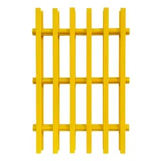 Yellow pultruded FRP grating panel with rectangular mesh openings
