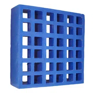 Blue molded FRP grating panel with square mesh openings