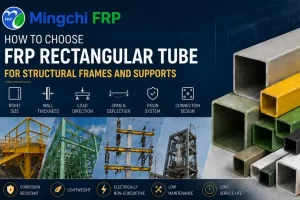 Tubes rectangulaires PRF pour cadres et supports structurels avec guide sur les dimensions, épaisseur de paroi, direction de charge et conception des raccordements