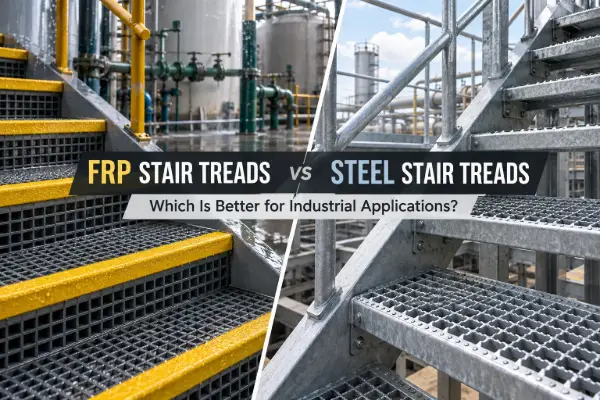 FRP stair treads and steel stair treads comparison in industrial applications