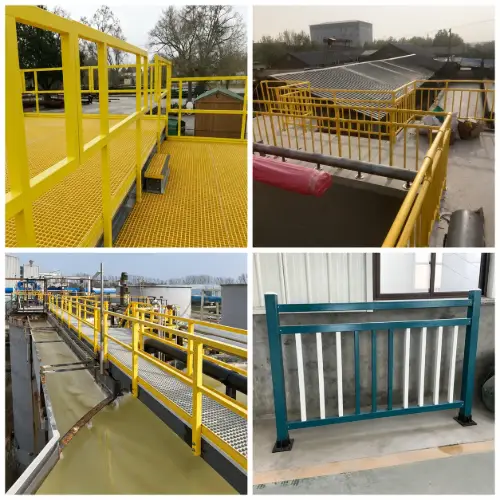 FRP grating platforms and guardrails for industrial infrastructure projects