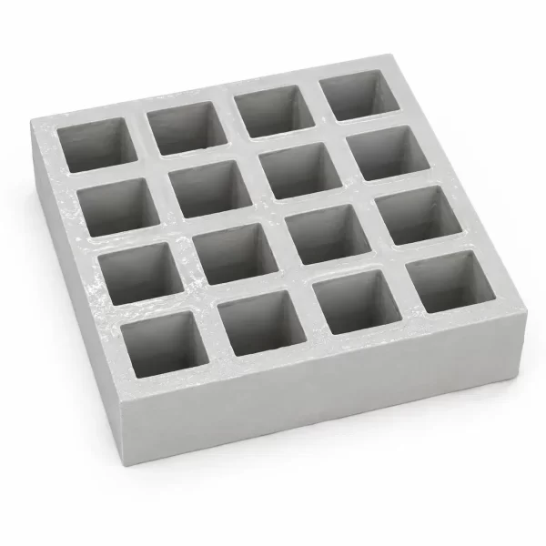 Gray heavy-duty FRP grating with square mesh openings
